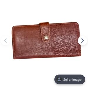 Portland Leather Brown Pebbled Leather Snap Wallet
